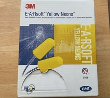 200 PAR ~ 3M ZATYCZKI DO USZU E-A-Rsoft ŻÓŁTE NEONY 311-4106 METALOWY DETEKTOWALNY PRZEWÓD