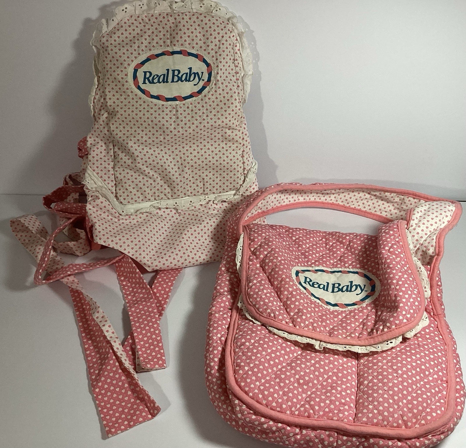 VTG Has to Real Baby Doll Carrier & Diaper Bag White Pink He