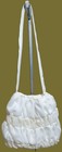 Armtasche Tasche Hochzeit Kommunion weiß gerafft gelbe Blümchen zart gebraucht