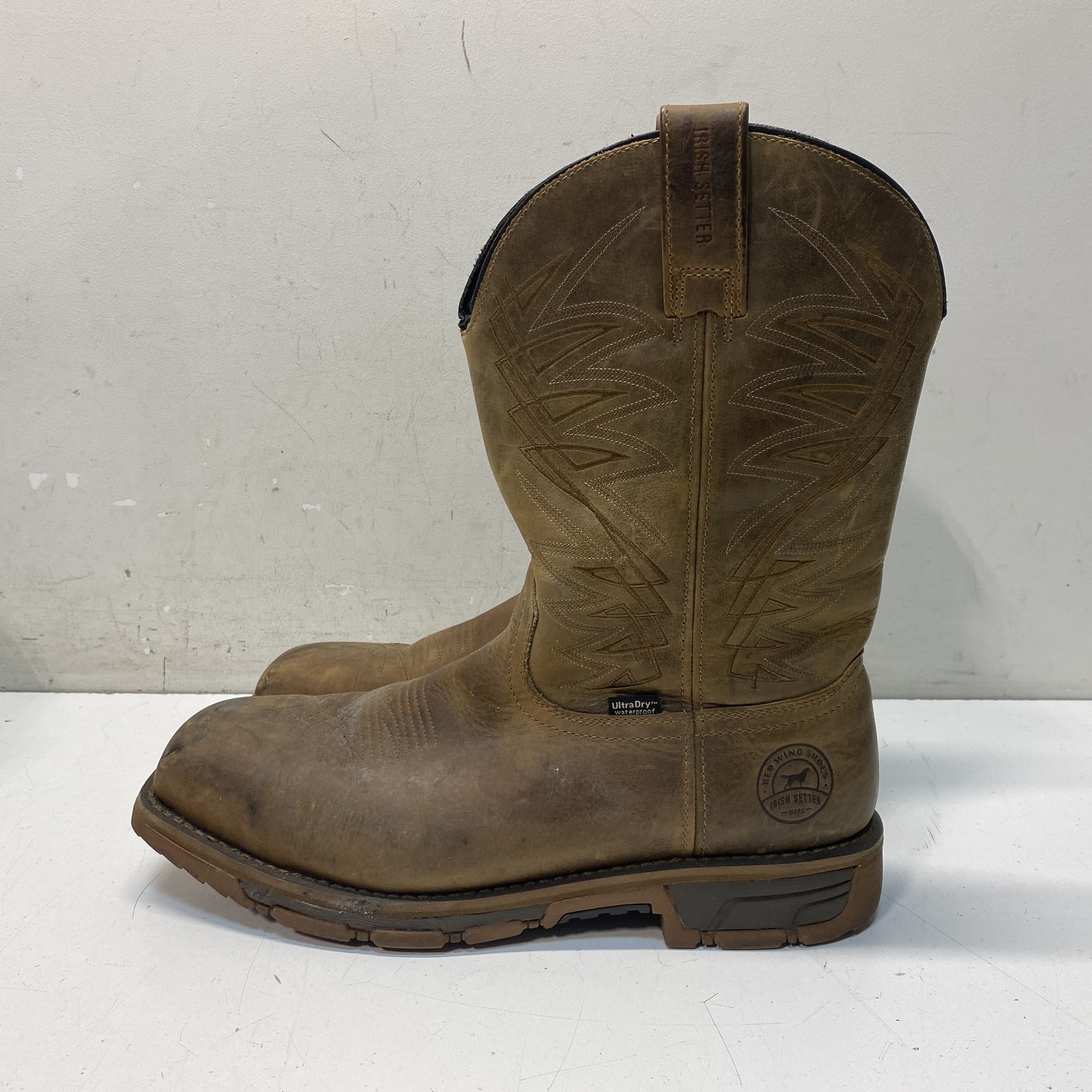 Irish Setter Brown Solid Pull-On Work Boots Men S… - image 1