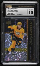 2021-22 Upper Deck Tanner Jeannot #222 Speckled Rainbow Foil Rookie CSG 10