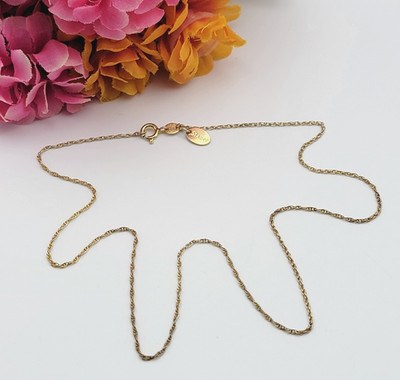 Vintage Signierte Stauer Italien 925 Sterling Silber/Gold Vermeil Kette Halskette 18''