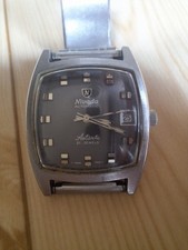 Reloj Hombre Vintage Nivada Antarctic Automático 21 Joyas Gris Cuadrado Fecha Funciona