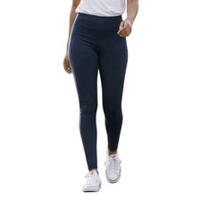 HUE M Navy Blue Classics Cotton Spandex Leggings R 44