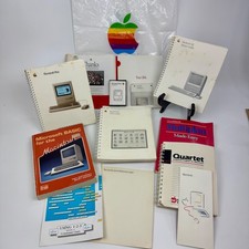 Vintage Apple Macintosh Plus SE Manuals Cassette Floppy Disk Rainbow Bag Lot