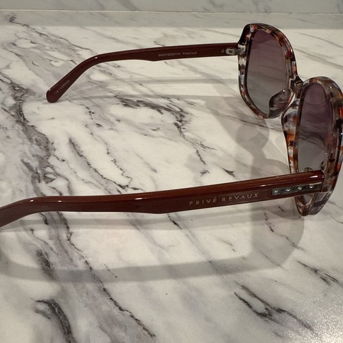 Occhiali da sole Prive Revaux Token polarizzati rosso maculato oversize - Foto 3 di 7