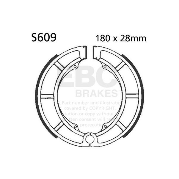 EBC Brake Shoe Set Rear Right for Suzuki GS 400 B 1977 - 1978