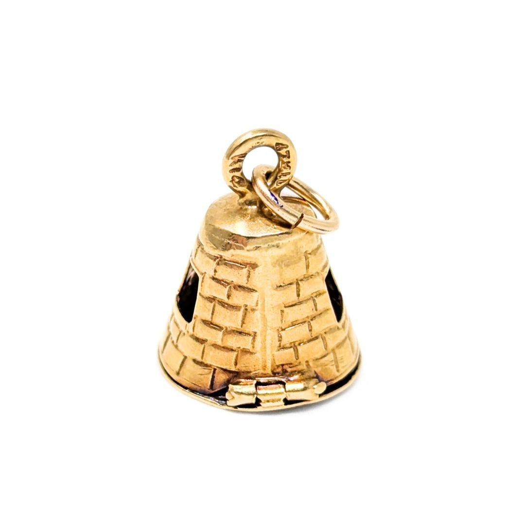 14K Gold & Turquoise Sugar Mill Charm View 5