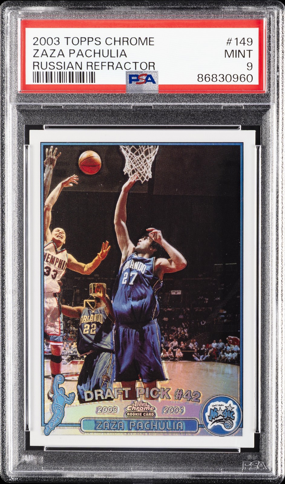 2003 TOPPS CHROME RUSSIAN REFRACTOR #149 ZAZA PACHULIA PSA 9
