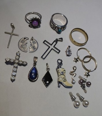 Modeschmuck Konvolut Silber Gold Anhänger Ringe Ohrringe
