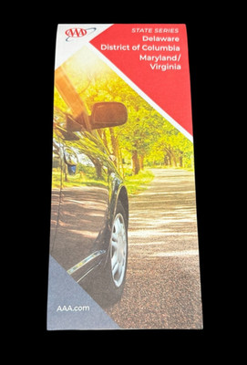 Delaware Washington DC Maryland Virginia State AAA Highway Travel Map 7-24