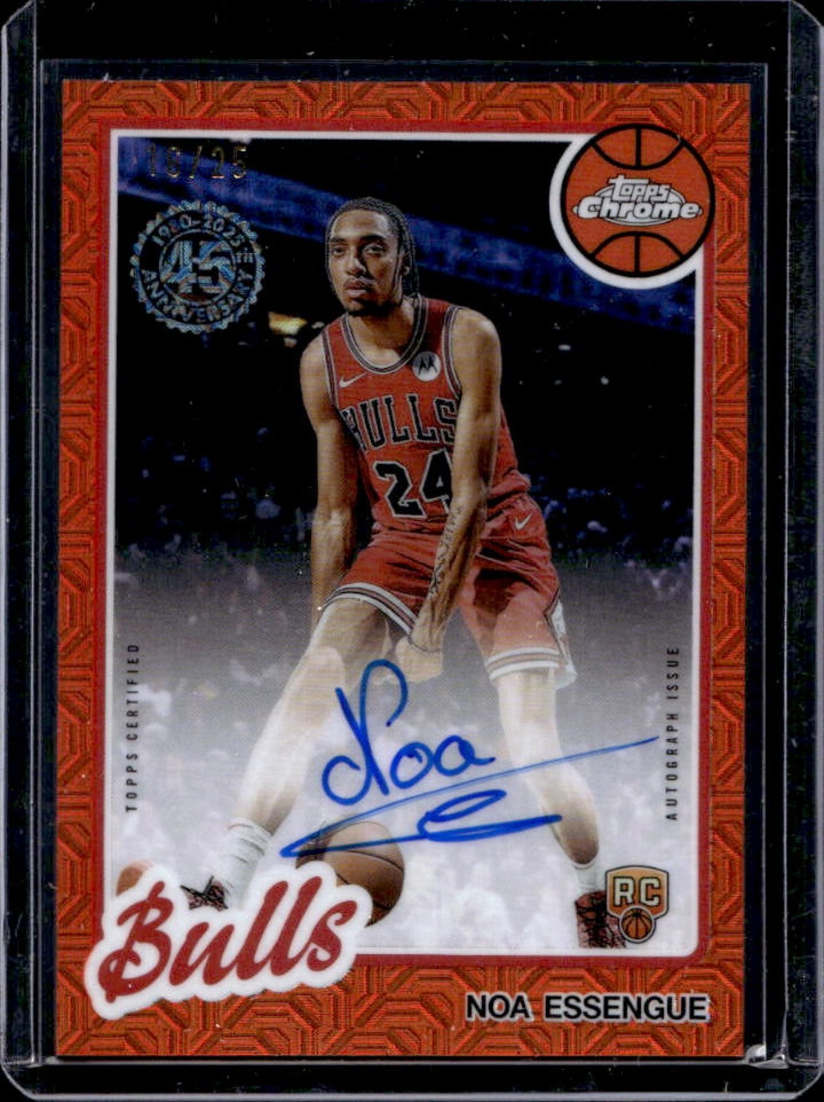 2025-26 Topps Noa Essengue 1980-81 Chrome Rookie Auto Orange Mojo Refractor #/25