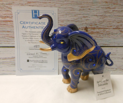 HAMILTON COLLECTION 877 TANZANITE BLUE JEWEL Elephant TRUNK UP Blake Jensen 2025