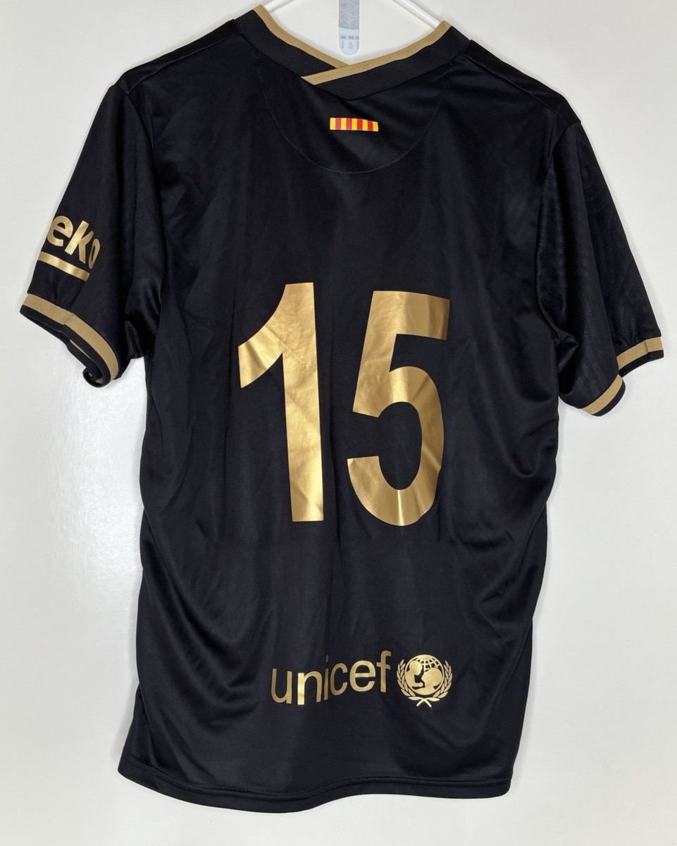 Barcelona FCB Adult M Football Soccer Jersey Shirt Black Gold
