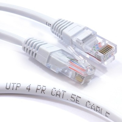5m weiß Netzwerk Ethernet Internet RJ45 Cat5E-CCA UTP PATCH 26AWG Kabel Leitung