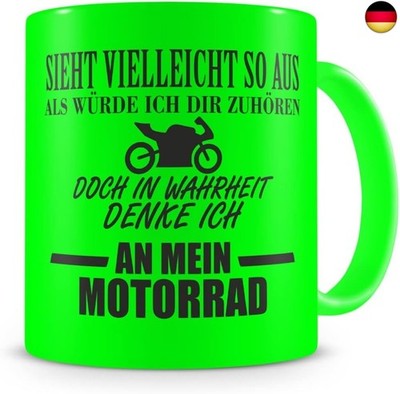 Samunshi  Tasse mit Spruch Ich denke an mein Motorrad Geschenk für Männer Ka