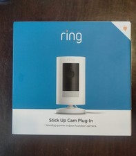 Ring Stick Up Cam Plug IN Indoor/Outdoor 1080p Wi-Fi Wired Security Camera White