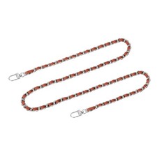 39" Purse Chain Strap with Buckles for Shoulder and Cross Body Brown  Silver 