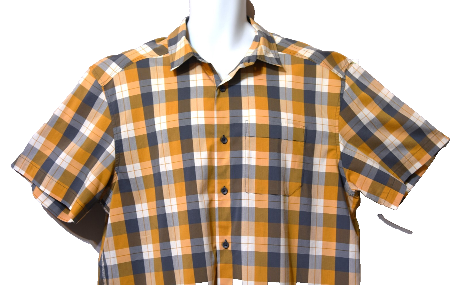 ARC'TERYX Camicia uomo Arc’Teryx taglia XL arancione grigia a quadri manica corta con bottoni