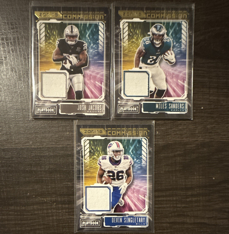 Panini 2020 Playbook Zoning Commission Memorabilia Card Lot 3 Jacobs Sanders