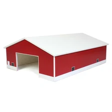 1/64 White And Red 60 X 80 Custom Implement Shed Barn Building STA-202