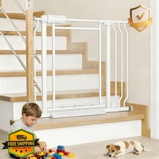 Qonimm Extra Wide Baby Gate Acrylic 29-38.5" Triple Lock