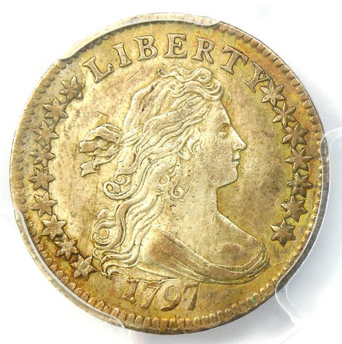 1797 Draped Bust Dime 10C 16 Stars - Certified PCGS XF Details (EF) - Rare Date