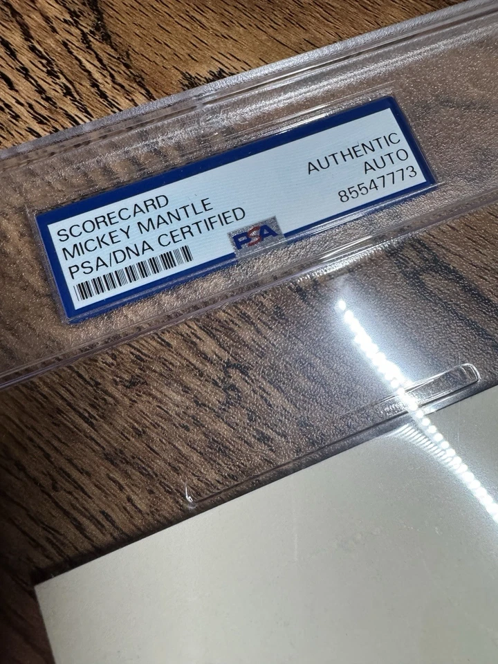 Mickey Mantle cartão de pontuação autografado Harbor Club PSA/DNA AUTÊNTICO NY Yankees LOA - Imagem 3 de 4