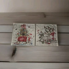 PILLOWCASE SET CHRISTMAS HOLIDAY REINDEER KNOME & SNOWMAN 20 x 20 NEW