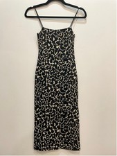 Zara Stretch Bodycon Midi Dress Size S Spaghetti Strap Sexy Y2K Going Out Club