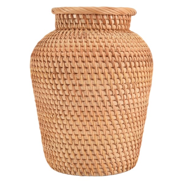 2X(Rattan Gewebte Vase Kunst Vase Mode Tisch Dekoration Pflanzen Blumen Top4593-image