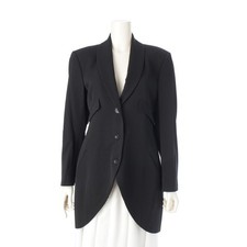 ISSEY MIYAKE 80s wool cupro Brush Tag Round Cut Long tailored jacket Coats T...