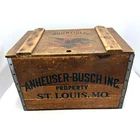 Vintage 1976 Anheuser-Busch Budweiser Wooden Beer Crate Hinged Lid