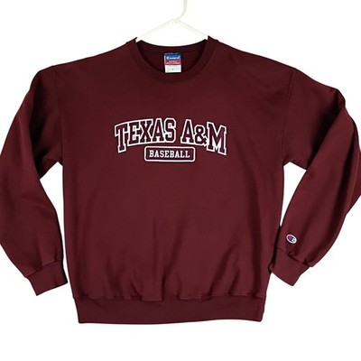 Champion Vintage Sweatshirt Men Large Maroon Texas A&M Baseball NCAA Pullover