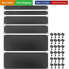 6 Pcs 1U,2U,4U Blank Panel Metal Rack Mount, 19 Inches, Filler Panel Mount Sp...