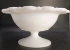 Vtg Anchor Hocking "Old Colony" Known As Open Lace Milk Glass Pedestal Bowl