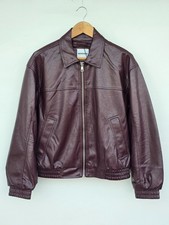 Bershka Faux Leather Oversized Jacket Burgundy RRP £39.99 BNWT