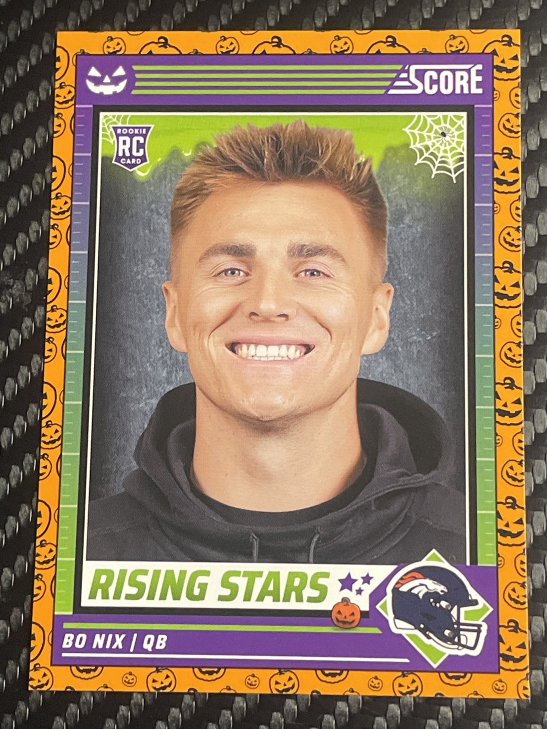 2024 Panini Score-A-Treat Rising Stars Orange Pumpkins Bo Nix #4 Rookie RC