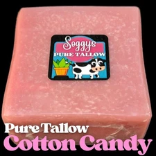 Bar Soap, Beef Tallow, Cotton Candy, Handcrafted, All Natural, 5-6 oz
