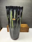 VINTAGE ROYAL HAEGER ART POTTERY EBONY CASCADE TALL VASE 11.5" MID CENTURY LABEL