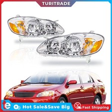 Headlights For Toyota Corolla 2003-2008 Halogen Headlamp Chrome Leftright Side
