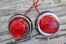 Yankee 975 2 Wire Tail Brake Light Hotrod Vintage Pair Chrome Plastic Lens