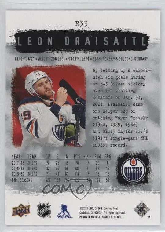 2020-21 SP Authentic 2000-01 Retro Leon Draisaitl #R33 - Image 2 of 2