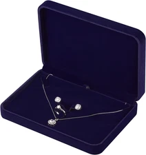 LETURE Large Velvet Jewelry Set Box, Big Necklace and Ring Earring Pendant Gift 