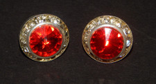 STARLIGHT PERFORMANCE RHINESTONE PERFORMANCE EARRINGS--11MM-RED-- 9 S