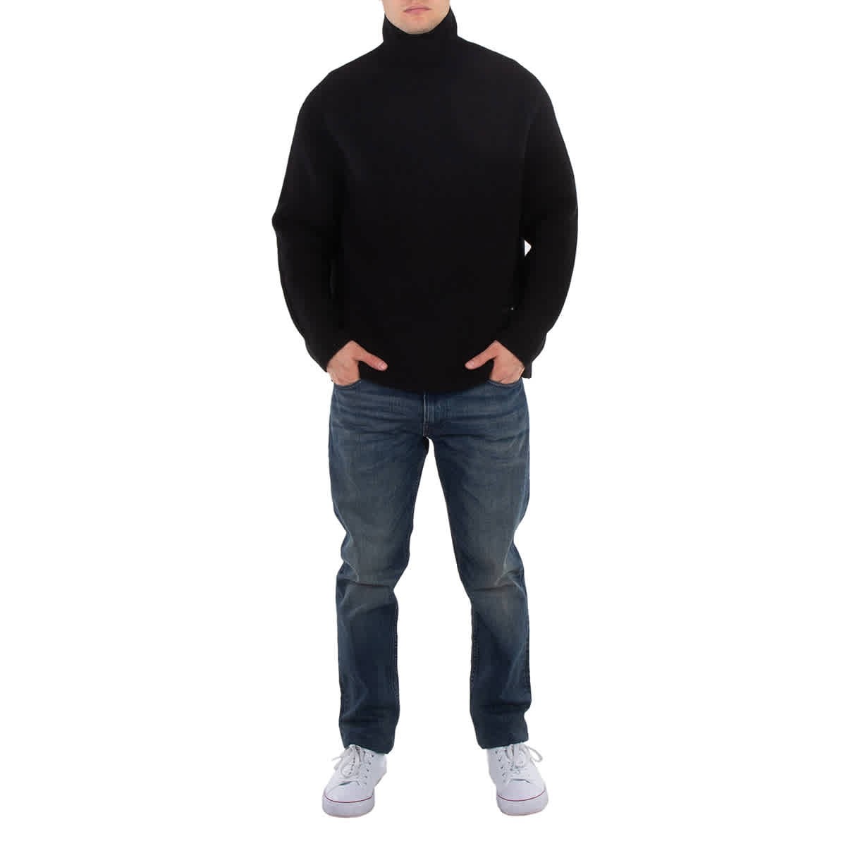 Мужской черный шерстяной джемпер OAMC с высоким воротом 42090₽