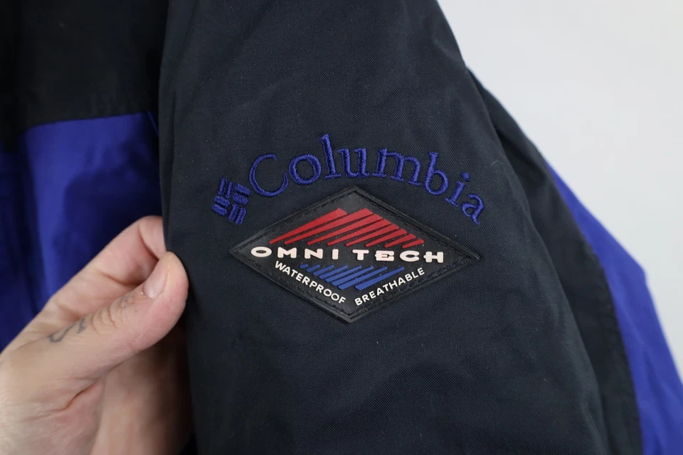 Vintage 90s Columbia Mens Large Spell Out 2 In 1 Winter Hooded Jacket Coat Blue - Image 4 of 4