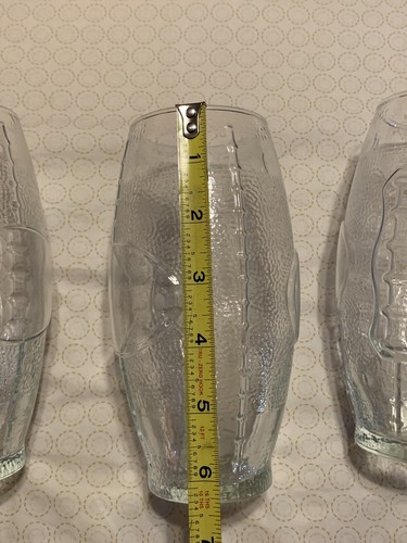 Set Of THREE FOOTBALL Shaped Drinking Glasses Cups Mugs Beer Stein 23 Oz - Picture 8 of 9