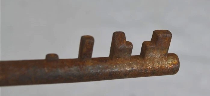 llave antigua puerta grande 3 piezas 1 barril inusual raro siglo XVIII original Foto 3 de 4