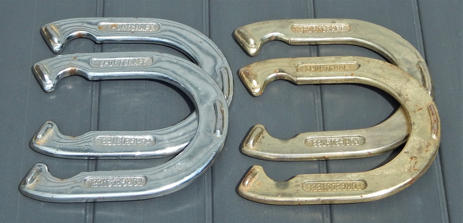 Sportcraft Horseshoe Set Steel Pitching Shoe Game Stakes Carry